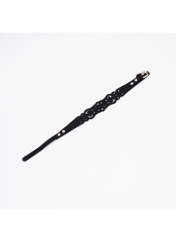 Черный ажурный чокер с золотистой фурнитурой - Crazy Handmade - купить с доставкой в Иваново