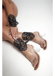 Черный фигурные оковы с золотистой фурнитурой - Crazy Handmade - купить с доставкой в Иваново