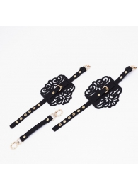 Черный фигурные оковы с золотистой фурнитурой - Crazy Handmade - купить с доставкой в Иваново