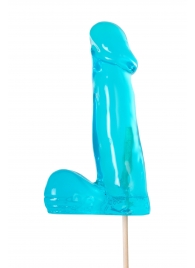 Голубой леденец в форме члена со вкусом блю кюрасао - 173 гр. - Sosuчki - купить с доставкой в Иваново
