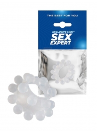 Эластичное эрекционное кольцо с двумя рядами шариков - Sex Expert - в Иваново купить с доставкой