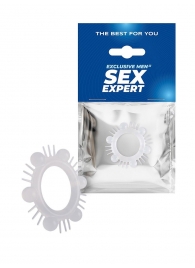 Эластичное эрекционное кольцо с шипиками и шариками - Sex Expert - в Иваново купить с доставкой