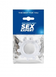 Прозрачное эрекционное кольцо со стимулирующими шариками - Sex Expert - в Иваново купить с доставкой