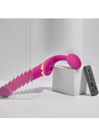 Ярко-розовый безремневой страпон Multi Orgasm Bendable Strap-On size XL с клиторальной стимуляцией - Strap-on-me - купить с доставкой в Иваново