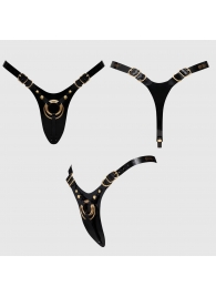Черный пояс для фиксации насадок Strap-On-Me Leatherette Harness Fabulous - Strap-on-me - купить с доставкой в Иваново