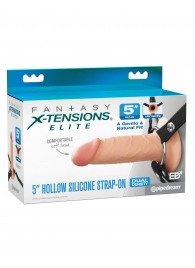 Телесный пустотелый фаллопротез 5’’ Hollow Silicone Strap-On - 14 см. - Pipedream - купить с доставкой в Иваново