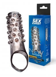 Дымчатая насадка на пенис с выпуклостями - 11 см. - Sex Expert - в Иваново купить с доставкой