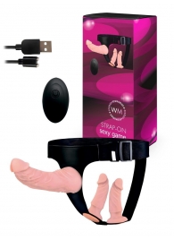 Женский страпон с 3 насадками и вибрацией - Erowoman-Eroman - купить с доставкой в Иваново