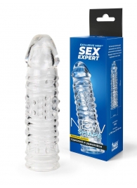 Прозрачная закрытая насадка на пенис - 17 см. - Sex Expert - в Иваново купить с доставкой