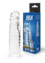 Прозрачная закрытая насадка на член - 15 см. - Sex Expert - в Иваново купить с доставкой