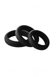 Набор из 3 черных эрекционных колец Smooth Silicone Cockring Pack - Dream Toys - в Иваново купить с доставкой