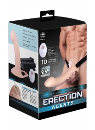 Телесный полый страпон с вибрацией Erection Agents - 24,1 см. - NMC - купить с доставкой в Иваново