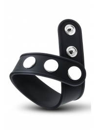 Черное эрекционное кольцо на кнопках - Blush Novelties - в Иваново купить с доставкой