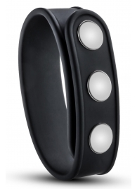 Черное эрекционное кольцо на кнопках - Blush Novelties - в Иваново купить с доставкой