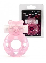 Розовое эрекционное виброкольцо в форме мишки - 1137 - в Иваново купить с доставкой