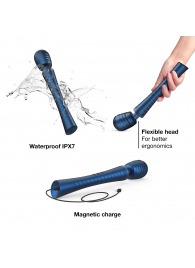 Синий вибромассажёр с насадками Man.wand Edgy - Manwan - в Иваново купить с доставкой