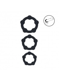 Набор из 3 эрекционных колец Beaded Silicone Cockring Set - Shots Media BV - в Иваново купить с доставкой