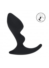 Черная анальная пробка для массажа простаты Double Ripple Silicone Prostate Massager - Shots Media BV - в Иваново купить с доставкой