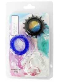Набор из 3 эрекционных колец разного цвета и рельефа - Boys of Toys - в Иваново купить с доставкой
