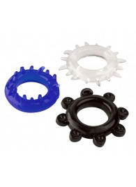 Набор из 3 эрекционных колец разного цвета и рельефа - Boys of Toys - в Иваново купить с доставкой