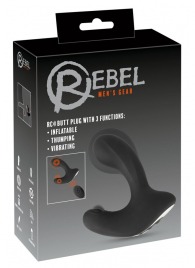 Черная анальная вибропробка с функцией расширения RC Butt Plug with 3 functions - Orion - в Иваново купить с доставкой