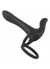 Черная насадка на член с вибрацией Couple’s Vibrator - Orion - в Иваново купить с доставкой