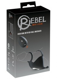 Черная вибронасадка для эрекции и стимуляции мошонки Cock ring with RC ball massager - Orion - в Иваново купить с доставкой