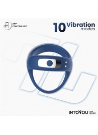 Синее интерактивное эрекционное виброкольцо Rank - Intoyou - в Иваново купить с доставкой