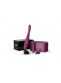 Фиолетовая секс-машина с функцией нагрева, насадками и присоской Sesh - Zalo - купить с доставкой в Иваново