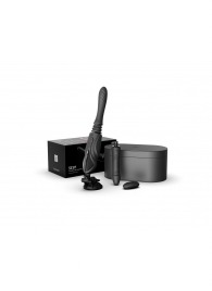 Черная секс-машина с функцией нагрева, насадками и присоской Sesh - Zalo - купить с доставкой в Иваново