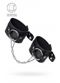 Черные оковы из толстой кожи с люверсами - Pecado - купить с доставкой в Иваново