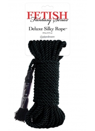 Черная веревка для фиксации Deluxe Silky Rope - 9,75 м. - Pipedream - купить с доставкой в Иваново