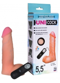 Фаллическая насадка Харнесс UNICOCK 5,5  с вибрацией - 17 см. - LOVETOY (А-Полимер) - купить с доставкой в Иваново