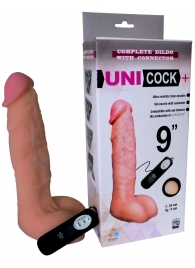 Фаллическая насадка Харнесс UNICOCK 9  с вибрацией - 24 см. - LOVETOY (А-Полимер) - купить с доставкой в Иваново