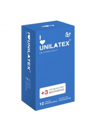 Классические презервативы Unilatex Natural Plain - 12 шт. + 3 шт. в подарок - Unilatex - купить с доставкой в Иваново