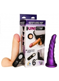 Вибрострапон с двумя насадками UniStrap - 18 и 18 см. - LOVETOY (А-Полимер) - купить с доставкой в Иваново