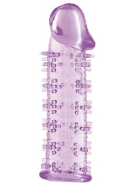 Гелевая фиолетовая насадка на фаллос с шипами - 12 см. - Toyfa Basic - в Иваново купить с доставкой