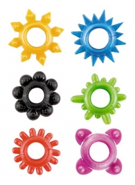 Набор из 6 разноцветных эрекционных колец - Toyfa Basic - в Иваново купить с доставкой
