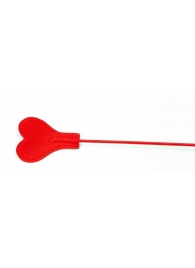 Красный стек со шлепком в виде сердца - 63,5 см. - БДСМ Арсенал - купить с доставкой в Иваново
