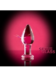 Стеклянная анально-вагинальная пробка - 11 см. - Sexus купить с доставкой в интернет-магазине Orgasmix в Иваново Стеклянная анально-вагинальная пробка - 11 см. - Sexus