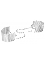 Серебристые наручники-браслеты Desir Metallique Handcuffs - Bijoux Indiscrets - купить с доставкой в Иваново