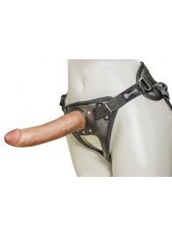 Насадка-фаллоимитатор на кожаных трусиках Harness Ultra Realistic 7  - 18 см. - LOVETOY (А-Полимер) - купить с доставкой в Иваново