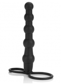 Насадка на пенис для двойного проникновения Silicone Beaded Double Rider - 14 см. - California Exotic Novelties - в Иваново купить с доставкой