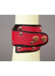 Красно-чёрный кожаный браслет «Треугольник» - Подиум - купить с доставкой в Иваново