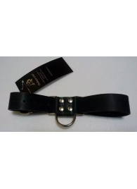 Чёрные широкие ременные наручники с полукольцом - Подиум - купить с доставкой в Иваново