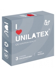 Презервативы с рёбрами Unilatex Ribbed - 3 шт. - Unilatex - купить с доставкой в Иваново