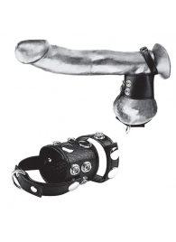 Утяжка на пенис и мошонку Cock Ring With 1.5  Ball Stretcher And Optional Weight Ring - BlueLine - купить с доставкой в Иваново