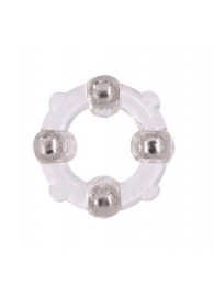 Эрекционное кольцо с 4 бусинами MENZSTUFF STUD RING CLEAR - Dream Toys - в Иваново купить с доставкой