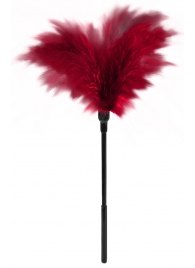 Пластиковая метелочка с красными пёрышками Small Feather Tickler - 32 см. - Blush Novelties - купить с доставкой в Иваново