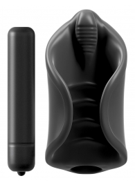 Чёрный мастурбатор Vibrating Silicone Stimulator с вибрацией - Pipedream - в Иваново купить с доставкой